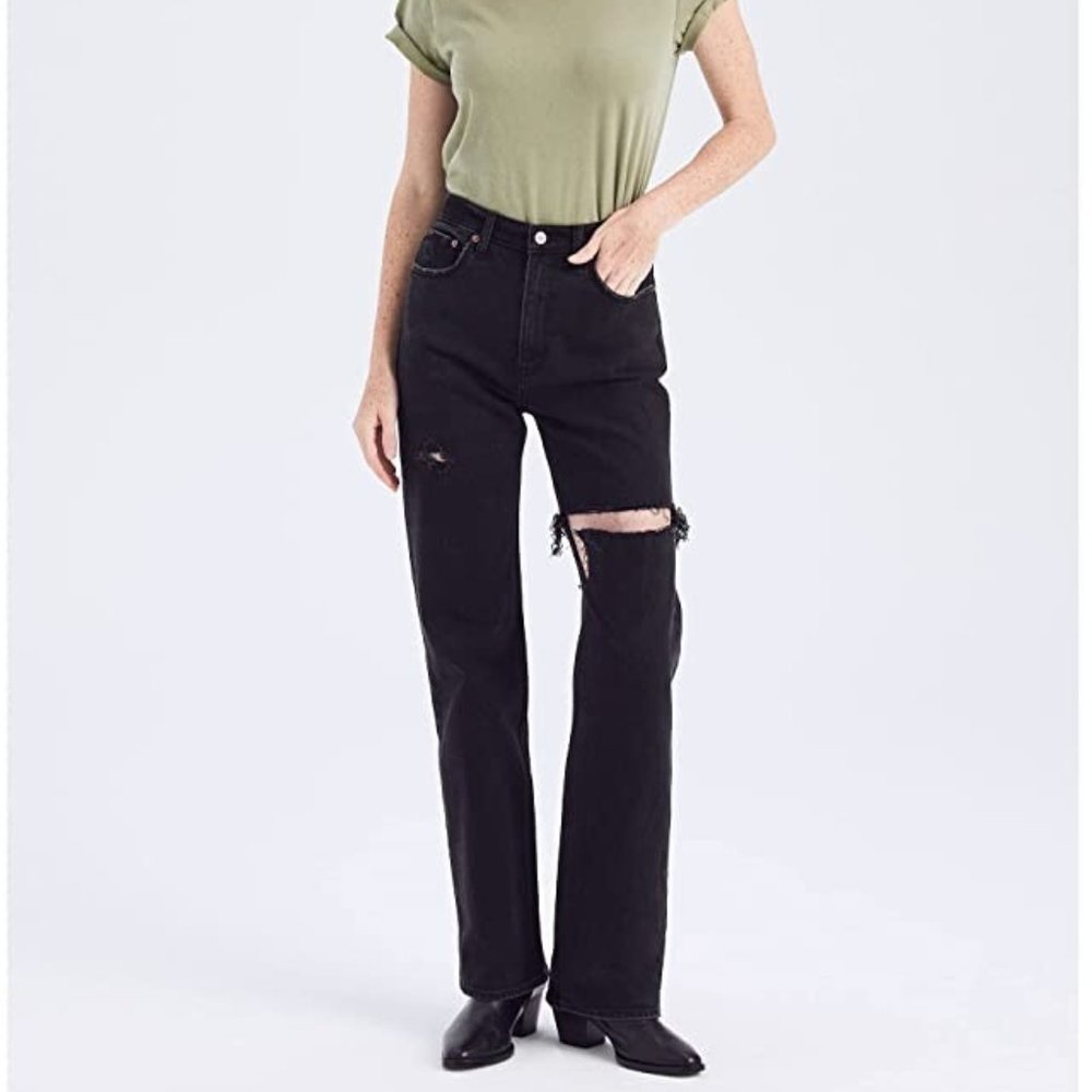 Abercrombie and Fitch Black 90s Relaxed Jeans High Rise - Size 25 Short (25S)